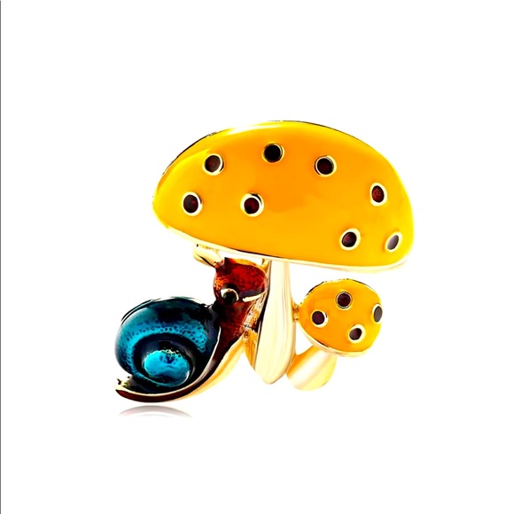 Style & Glamour Mushroom & Sweet Friend Snail Brooch Pin - New With Tags - Picture 3 of 4